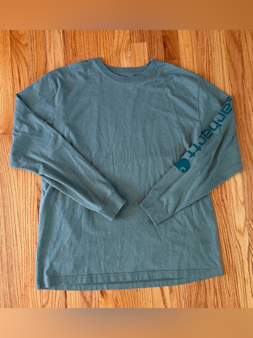 Carhartt Teal Long-Sleeve Logo Crewneck Shirt